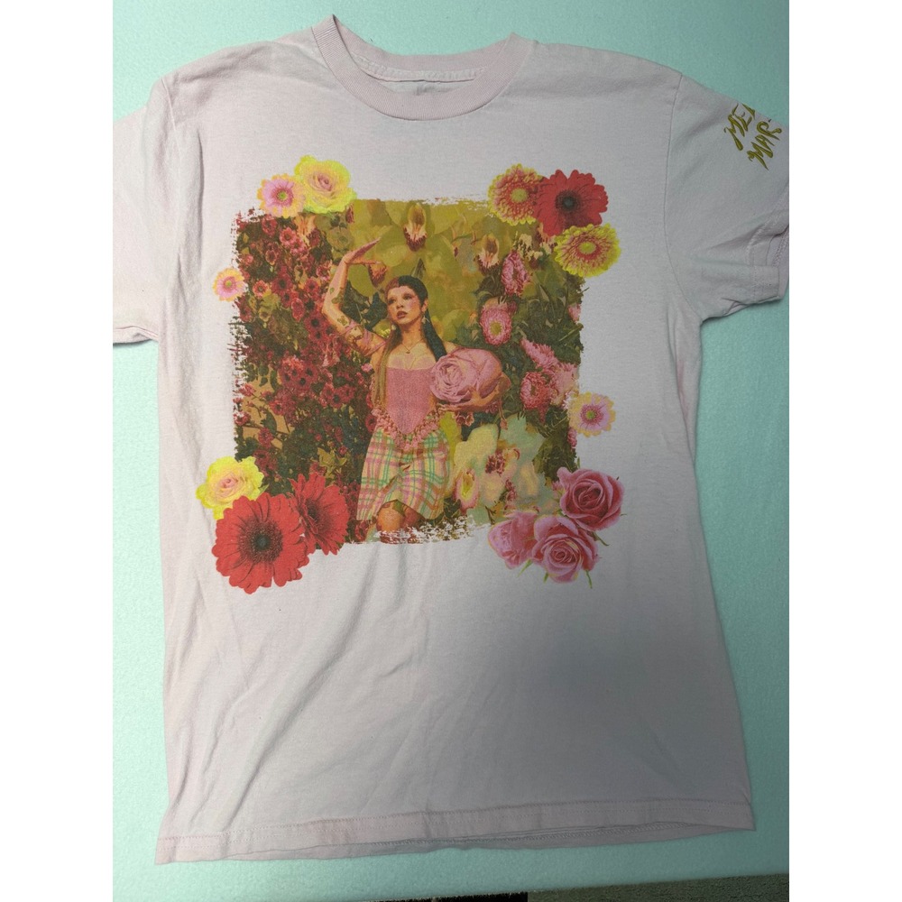 Melanie Martinez Portals Tour Graphic T-Shirt Pink Floral Sleeve Embroidery M